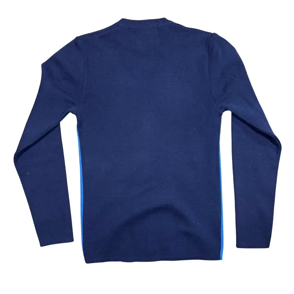 Vintage 80s Elho 100% Wool Ski Sweater Men’s Medium Striped Colorblock Pullover